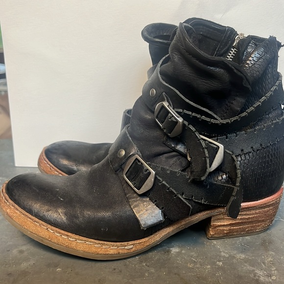 A.S.98, size 39 (us 9) black leather ankle boots - Picture 6 of 7